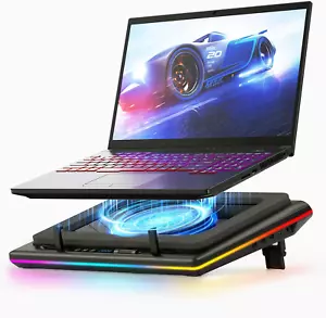 Almohadilla de enfriamiento para computadora portátil RGB, enfriador para computadora portátil para juegos con potente turboventilador, enfriamiento rápido - Imagen 1 de 12