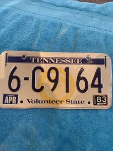 Tennessee 1983 Expired AUTOMOBILE License Plate 6-C9164 COLLECTible - Picture 1 of 2