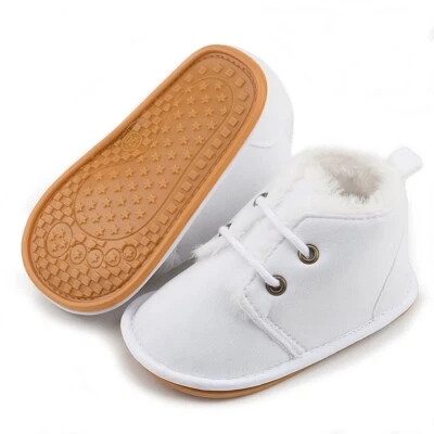 0-18M Recién Nacido Bebé Niña Niño Cuna Zapatos Infante Niño Invierno Nieve Botines Piel Foto 1 de 4