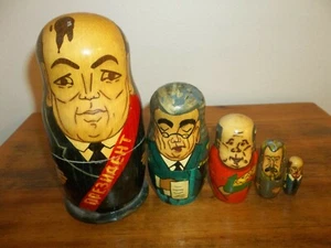 RUSSIAN LEADERS MATRYOSHKA NESTING DOLLS - Picture 1 of 2