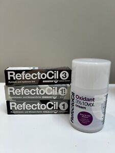 RefectoCil 3% Oxide Cream  Eyebrow Tint + 3 Shades Of Dye  - 3.38oz
