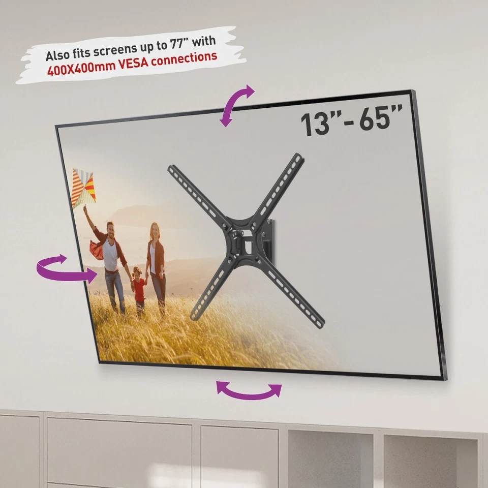 Barkan TV wall mount BM320 Fixed 13"- 65" VESA 400 mm 40kg load-Black