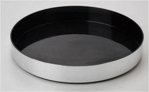 Bandeja de camarero redonda antideslizante diapositiva de 13". Bandeja para servir negra bebidas bar restaurante - Imagen 1 de 2