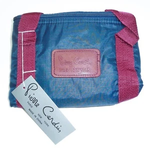 NWT Pierre Cardin Paris New York Blue Maroon Zippered Handbag Tote Purse Gym Bag - Picture 1 of 7