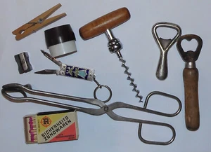 Konvlut Haushaltshilfen aus der DDR, Eierpikser, Öffner, Grillzange u.a.m. (6) - Bild 1 von 1