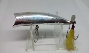 Vtg BOMBER Popper MetaChrome 3 1/2" Rattlin Screwtail Topwater/Surface Fish lure - Picture 1 of 9