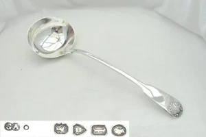 RARE VICTORIAN HM STERLING SILVER SOUP LADLE 1866 - Picture 1 of 12