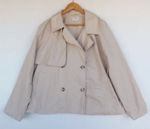 Sussan Jacket 20 Womens Trench Coat Beige Cream Button Up Collar Short - Picture 1 of 11