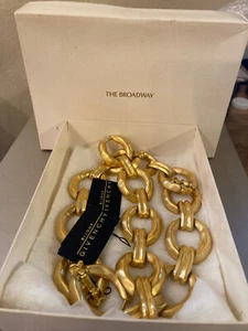 Givenchy Bijoux Grob Satin Gold Kette Halskette und Armband Set REDUZIERT - Bild 1 von 10