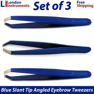 Eyebrow Claw Tweezers Slant Tip Angled Facial Nose Ingrown Hair Removal Set of 3 - Picture 1 of 6