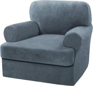Sofa Cover 2 Piece T Cushion Armchair Slipcovers Thick Velvet Couch Cover Furnit - Picture 1 of 8