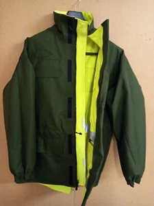 Army Military Reversible Waterproof Gore-Tex Hi Viz Olive Green Jacket Coat 170 - Picture 1 of 5