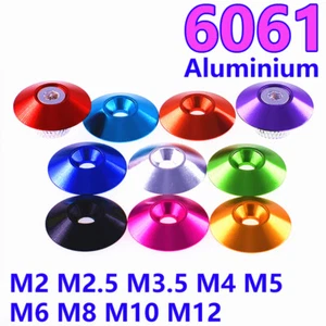 Coloured Aluminium Countersunk Washer Flat M2 M2.5 M3.5 M4 M5 M6 M8 M10 M12 DIY - Picture 1 of 8
