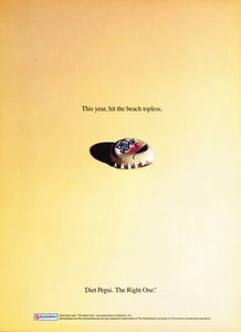 PEPSI magazine AD #13 RARE OOP "THIS YEAR, HIT THE BEACH TOPLESS" - Picture 1 of 2