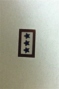 Vintage Enameled Military Pin on Sterling, 3 Stars - Picture 1 of 2