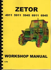 1878 ZETOR 4911/5911/5945/6911/6945 Workshop Manual Book - Picture 1 of 1