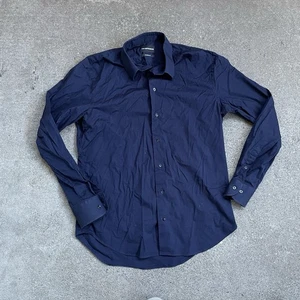 Emporio Armani Herren Hemd dunkelblau 41/16 Stretch Baumwolle Knopfleiste - Bild 1 von 8