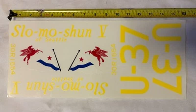 N.O.S. Hoja de calcomanías Dumas U-73 Slo-mo-Shun escala 1/8 Foto 1 de 2