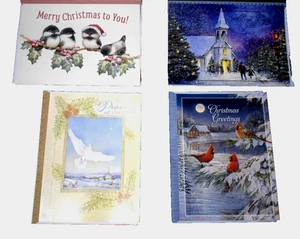 Christmas Cards Lots of 4 (5.5" x 7.5") Printed Words- w/ Matching Envelopes - Picture 1 of 7