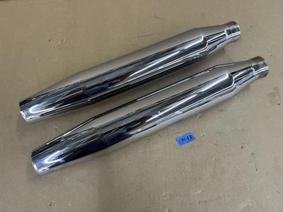 1995 OEM Harley-Davidson FXD Dyna Stock Chrome Mufflers 65747-94 - Image 1 of 4