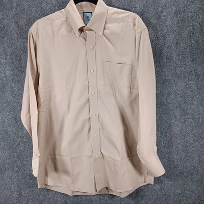 Tommy Hilfiger Ithaca Оксфорд платье рубашка мужская 15 бежевый холст плиссированные бизнес - Изображение 1 из 4