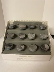 Maison Bleue Gray Silver Marble Cabinet Knobs Drawer Pulls Set of 12 NEW - Picture 1 of 6