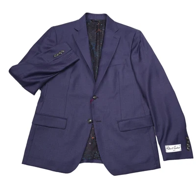 Traje Chaqueta Blazer Robert Graham Ringo Calce Moderno Lana Púrpura Para Hombre Talla 46R Foto 1 de 4