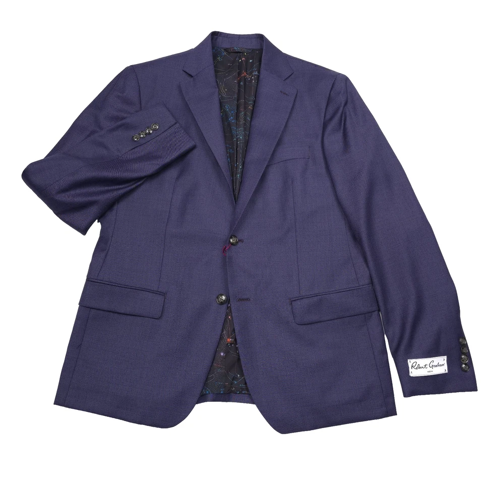 Robert Graham Ringo Modern Fit Purple Wool Suit Jacket Blazer Mens Size 46R - Image 1 of 4