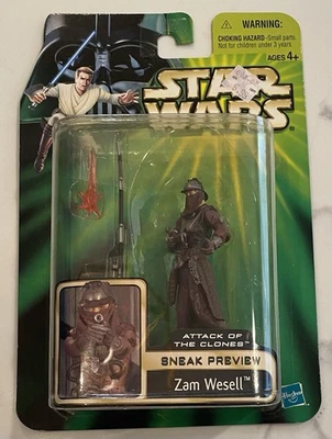 全新星球大战 克隆人的攻击 Sneak 预览 (2002) Zam Wesell 公仔 AOTC — 第 1/4 张图片