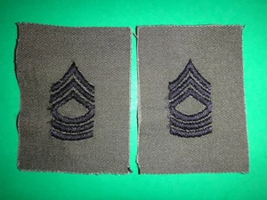Pair Of US Army MASTER SERGEANT Subdued Collar Devices Patches - Picture 1 of 3