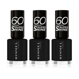 Rimmel London 60 Seconds Super Shine Nagellack - 900 Rita’s Black - 3er Pack - Bild 1 von 4