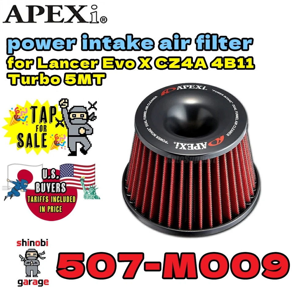 🔥Filtro de aire de admisión de energía APEX 507-M009 Lancer Evo X CZ4A 4B11 Turbo 5MT/TC-SST Foto 1 de 1