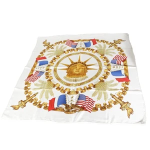 Hermès Schal weiß bunt Seide Liberty 90 - Bild 1 von 4
