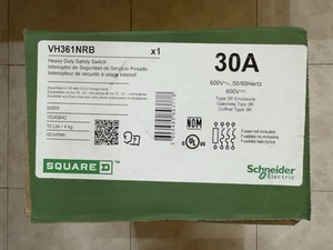 VH361NRB Square D Disconnect / Safety Switch 600V AC/DCV 30A Fusible Type 3R - Picture 1 of 1
