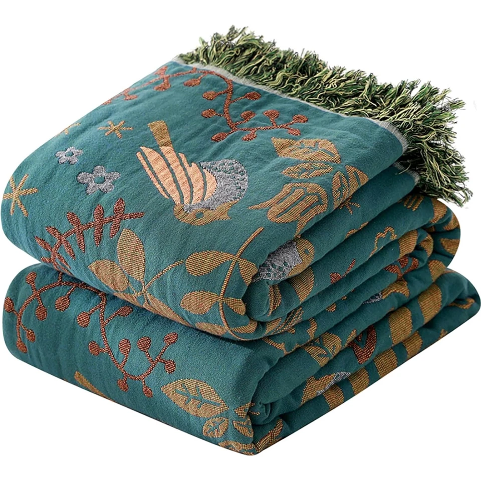 Luxuriöse Boho Decke mit Fransen – Beidseitig, 150x200 cm, für Komfort - Bild 1 von 4