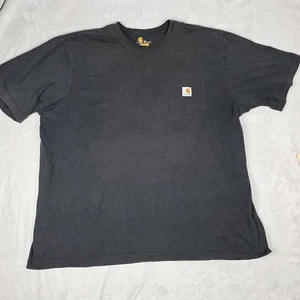 Carhartt Shirt Mens 2XL Black Pocket Original Fit Heavyweight Cotton Workwear - Picture 1 of 10