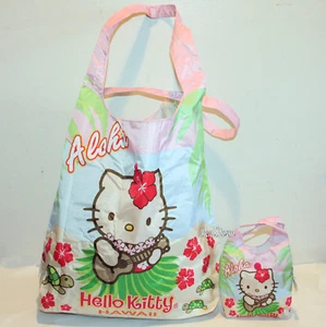 Hawaii Hello Kitty Reusable Packable ECO Shopper Tote Bag 14"x 11 1/2" PINK NWT - Imagen 1 de 7