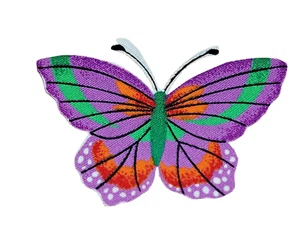 Pequeño parche de hierro mariposa verde naranja púrpura 3" nuevo - Imagen 1 de 3