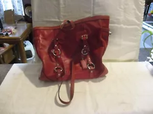 Rote Coach Leder Schulter Handtasche - Bild 1 von 13