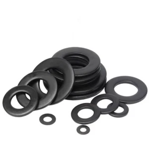10/100pcs M2-M12 Black 304 Stainless Steel Flat Washer Plain Gasket Pad - Picture 1 of 12