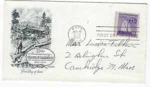 SCOTT #1095,  3c  FIRST DAY COVER   1957 SHIP BUILDING ANNIVERSARY  BATH MAINE - Picture 1 of 2