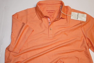 Tommy Bahama Polo San Aria Piqué Naranja Sólido ST226151 Nuevo SS Mediano M Foto 1 de 4