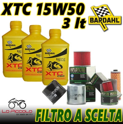 BARDAHL 3 Litri OLIO Bardhal Xtc C60 15w50 Olio Moto 4T Full Sintetico + Filtro HiFlo