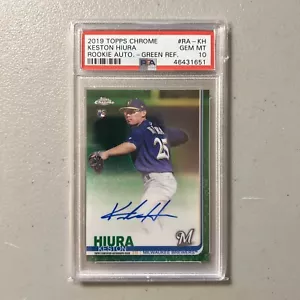 2019 Topps Chrome Keston Hiura RC Auto Green Refractor /99 PSA 10 Gem Mint #RAKH - Bild 1 von 3