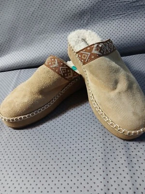 Lucky Brand Women's Clog Mule Shoes Lezliey Castle Rock Tan Oiled Suede 7.5m - Image 1 of 4