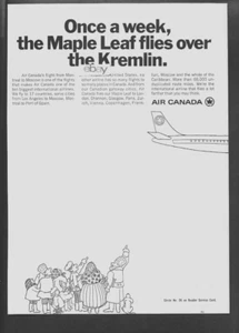 AIR CANADA EINMAL PRO WOCHE DAS AHORNBLATT FLIEGT ÜBER DEN KREML MOSKAU ANZEIGE - Bild 1 von 1