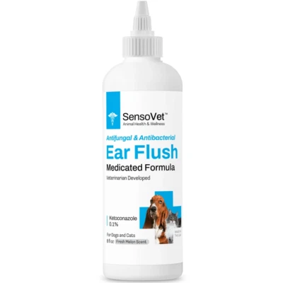 SensoVet Ear Infection Treatment for Dogs & Cats, Antifungal Ear Flush 8 oz. - Image 1 of 4