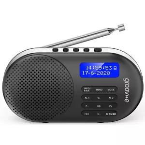 Groov-e MILAN Rechargeable DAB+ & FM Radio with Bluetooth & Alarm Clock Portable - Picture 1 of 10