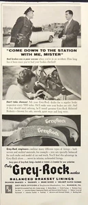 1955 Grey-Rock Balanced Brakset Linings for Auto Brakes Vintage Print Ad - Picture 1 of 6