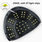 (US Plug)256W Nail Gel Curing Lamp 57pcs Light Chips Detachable Bottom Nail XXL